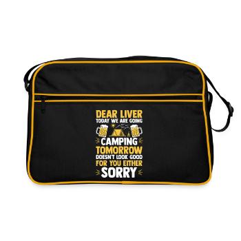 Camping Bonfire Camp Life Forest Camper - Retro Bag - black/gold - Front