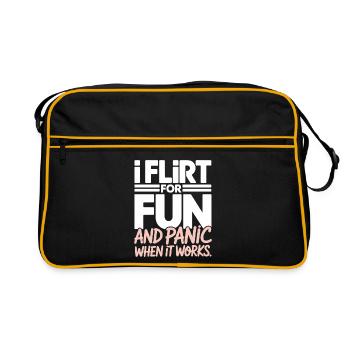 I Flirt For Fun Dating Flirt Anmachspruch Single - Retro Bag - black/gold - Front