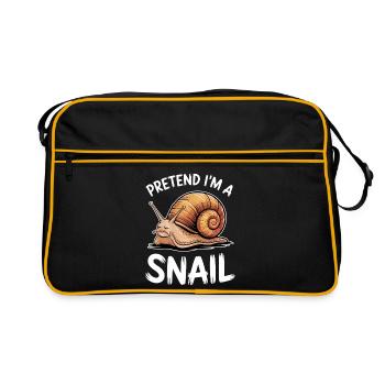 Snail Sayings Funny Snail Gift - Retro Bag - black/gold - Front