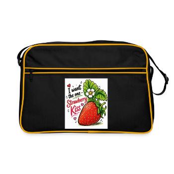 Baiser à la fraise - Sac Retro - noir/or - Devant