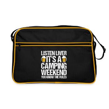 Camping Bonfire Camp Life Forest Camper - Retro Bag - black/gold - Front
