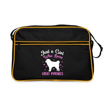 Chien des Pyrénées - Sac Retro - noir/or - Devant