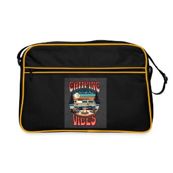 Retro Camper Vibes près du Campfire - Sac Retro - noir/or - Devant