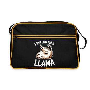 Appels de lamas, drôle, cadeau de lama - Sac Retro - noir/or - Devant