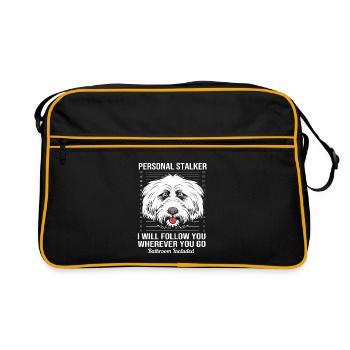 Lhasa Apso - Retro Tasche - Schwarz/Gold - Vorne