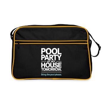 Fête à la piscine Amenez la piscine Fête d’été à la piscine en remarque - Sac Retro - noir/or - Devant