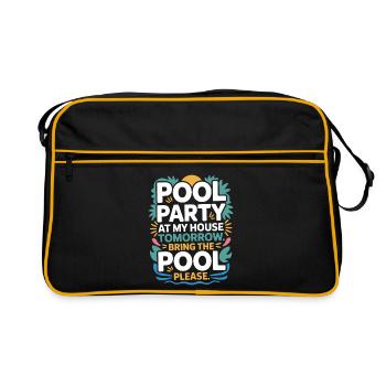 Fête à la piscine Amenez la piscine Fête d’été à la piscine en remarque - Sac Retro - noir/or - Devant