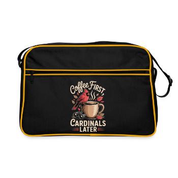 Café d’abord, cardinal après - Sac Retro - noir/or - Devant