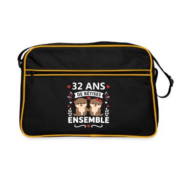 32 Ans Ensemble – Bêtises Adorables - Sac Retro - noir/or - Devant