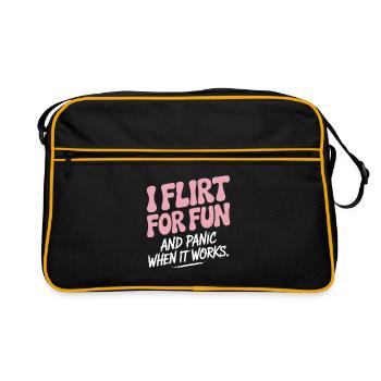 I Flirt For Fun Panic When It Works Flirten Single - Retro Bag - black/gold - Front