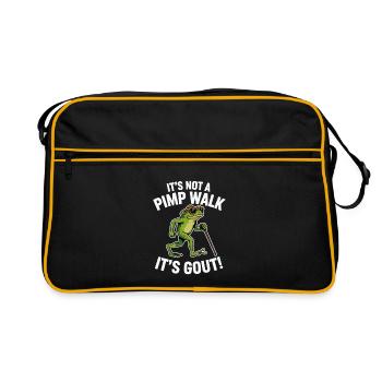 Its Not A Pimp Walk Its Gout Funny Frog - Retro Bag - black/gold - Front