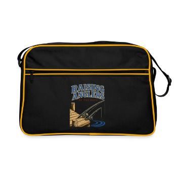 Raising Anglers At The Dock Freshwater Fishing Fam - Retro Bag - black/gold - Front