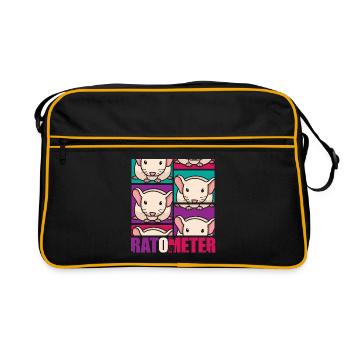 Rat, rat de maison, propriétaire de rats, amoureux des rats - Sac Retro - noir/or - Devant