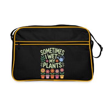 Zimmerpflanzen Sprüche Lustiges Blumen Geschenk - Retro Tasche - Schwarz/Gold - Vorne