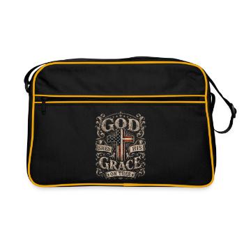 God's Grace Cross Design - Retro Bag - black/gold - Front