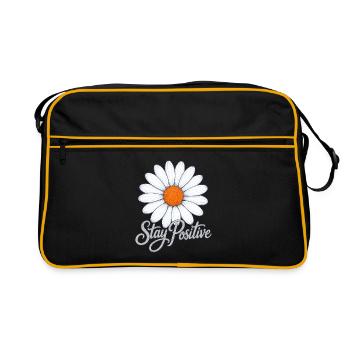 Daisy Flower Stay Positive Daisy Be Positive - Retro Bag - black/gold - Front