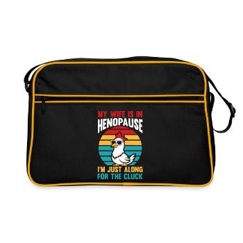 Farmer Rooster Flock Poultry Chicken - Retro Bag - black/gold - Front