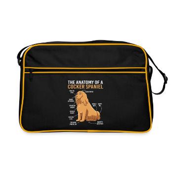 Cocker Spaniel - Retro Tasche - Schwarz/Gold - Vorne