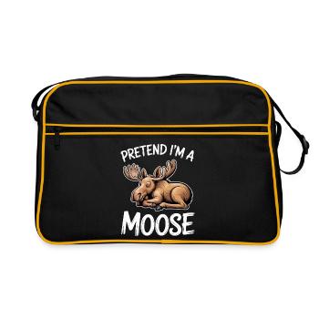 Moose Sayings Moose Funny Moose Gift - Retro Bag - black/gold - Front