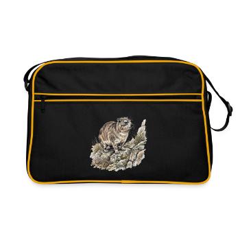 Croquis d’un hyrax rocheux - Sac Retro - noir/or - Devant