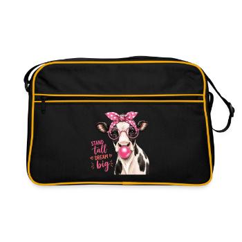 Stand Tall Dream Big Cow Shirt - Retro Bag - black/gold - Front