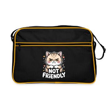 Not Friendly Introvertiert Antisocial Einzelgänger - Retro Tasche - Schwarz/Gold - Vorne