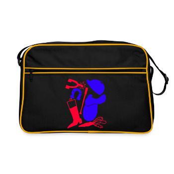 Motif accessoires équitations - Sac Retro - noir/or - Devant