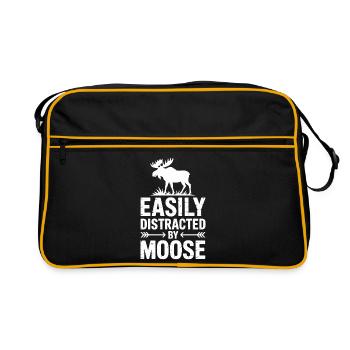 Moose Sayings Moose Funny Moose Gift - Retro Bag - black/gold - Front