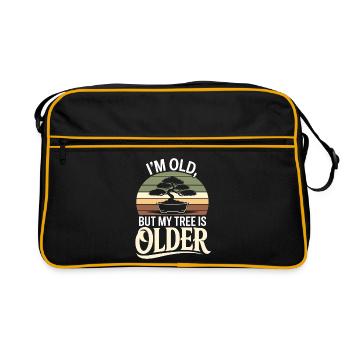 I'm Older But My Tree Is Older Bonsai Spruch Desig - Retro Bag - black/gold - Front
