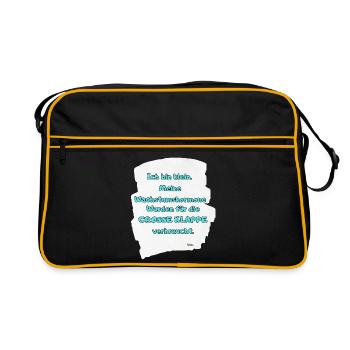Kleines Ich Große Klappe - Retro Tasche - Schwarz/Gold - Vorne