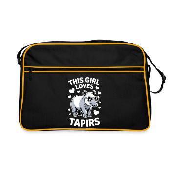 Dictons de tapir Tapir Drôle de cadeau de tapir - Sac Retro - noir/or - Devant
