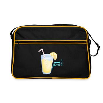 À la piscine – Buvez et détendez-vous - Sac Retro - noir/or - Devant