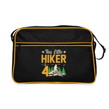 Hiking Kids 4th Birthday Adventure Hiking Kids - Retro Bag - black/gold - Front