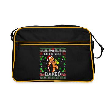 Pain d’épices drôle de Noël « Faisons un Baked Cookie » - Sac Retro - noir/or - Devant