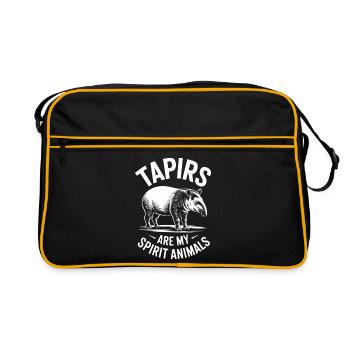 Dictons de tapir Tapir Drôle de cadeau de tapir - Sac Retro - noir/or - Devant