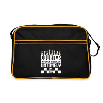 Chess Chess Player Chessboard - Retro Bag - black/gold - Front