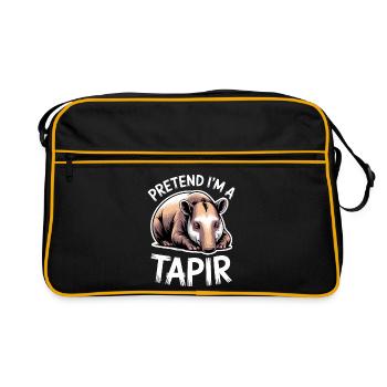 Dictons de tapir Tapir Drôle de cadeau de tapir - Sac Retro - noir/or - Devant