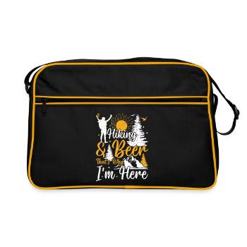 Hiking & Beer that's why i'm here - Funny Hiking - Retro Bag - black/gold - Front