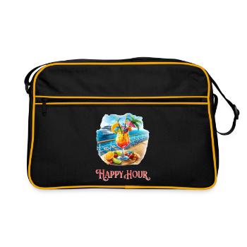Cruising Into Happy Hour - Retro Bag - black/gold - Front