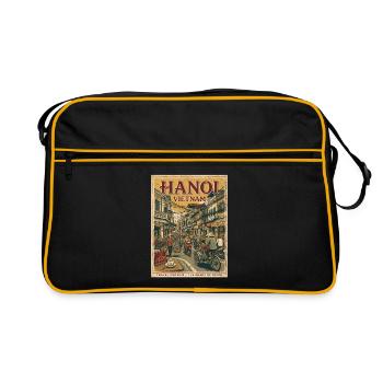 Coucher de soleil à Hanoï Vietnam - Sac Retro - noir/or - Devant