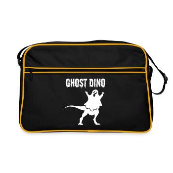 Funny Halloween Ghost Dino Funny Ghost Dinosaur - Retro Tasche - Schwarz/Gold - Vorne