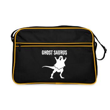 Funny Halloween Ghost Saurus Funny Ghost Dino - Retro Bag - black/gold - Front