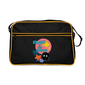 L’île avec des amis - Sac Retro - noir/or - Devant