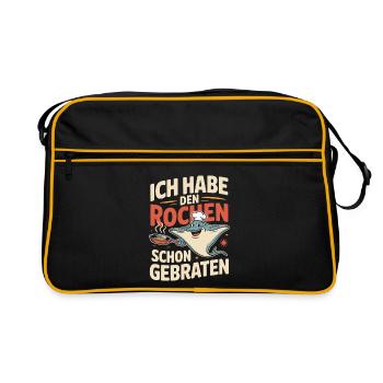 Rochen Schon Gebraten Stachelrochen Manta Rochen - Retro Tasche - Schwarz/Gold - Vorne