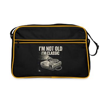Ich bin nicht alt, ich bin klassisch - Retro Tasche - Schwarz/Gold - Vorne