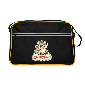 Death Metal Unicorn – Rétro années 70 - Sac Retro - noir/or - Devant