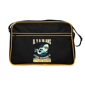 Anniversaire 18 Ans Humour Le Plus Rapide - Sac Retro - noir/or - Devant