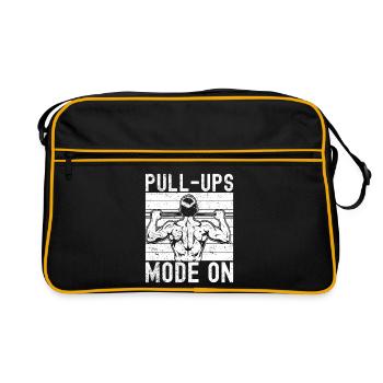 Gym Junkies Pull-Ups Mode On Calisthenics Fitness - Retro Bag - black/gold - Front