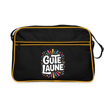 Gute Laune Karneval Fasching Karnevalskostüm Alaaf - Retro Tasche - Schwarz/Gold - Vorne