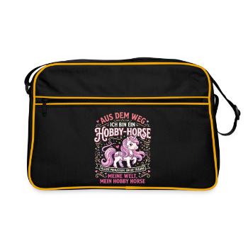 Hobby Horse Prinzessin Aus dem Weg Ich Bin EIN - Retro Tasche - Schwarz/Gold - Vorne